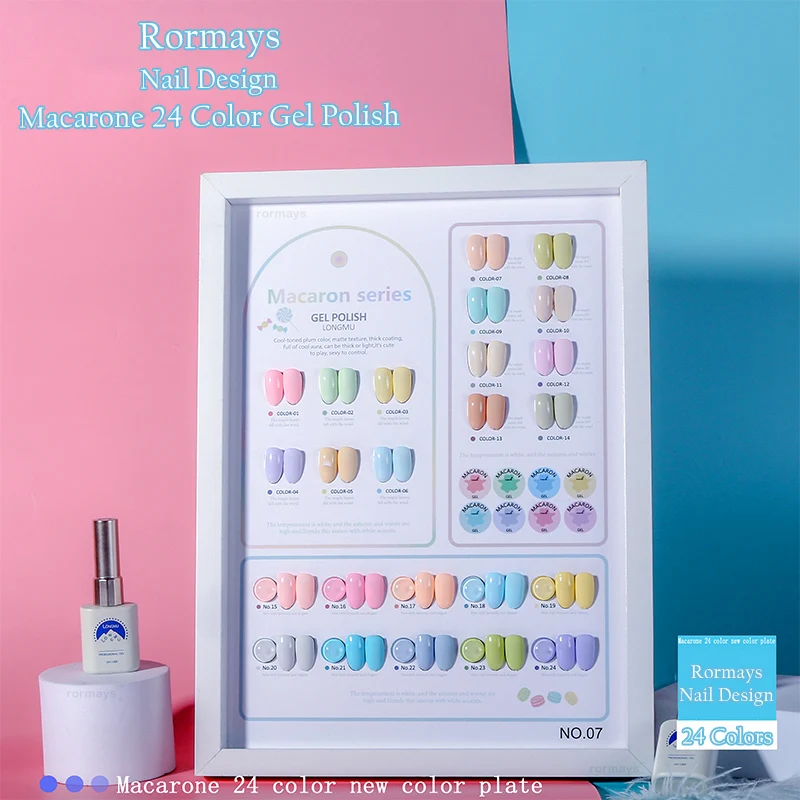 Rormays-esmalte de uñas en Gel para decoración de uñas, barniz semipermanente UV LED, 24 colores, 15ML, venta al por mayor