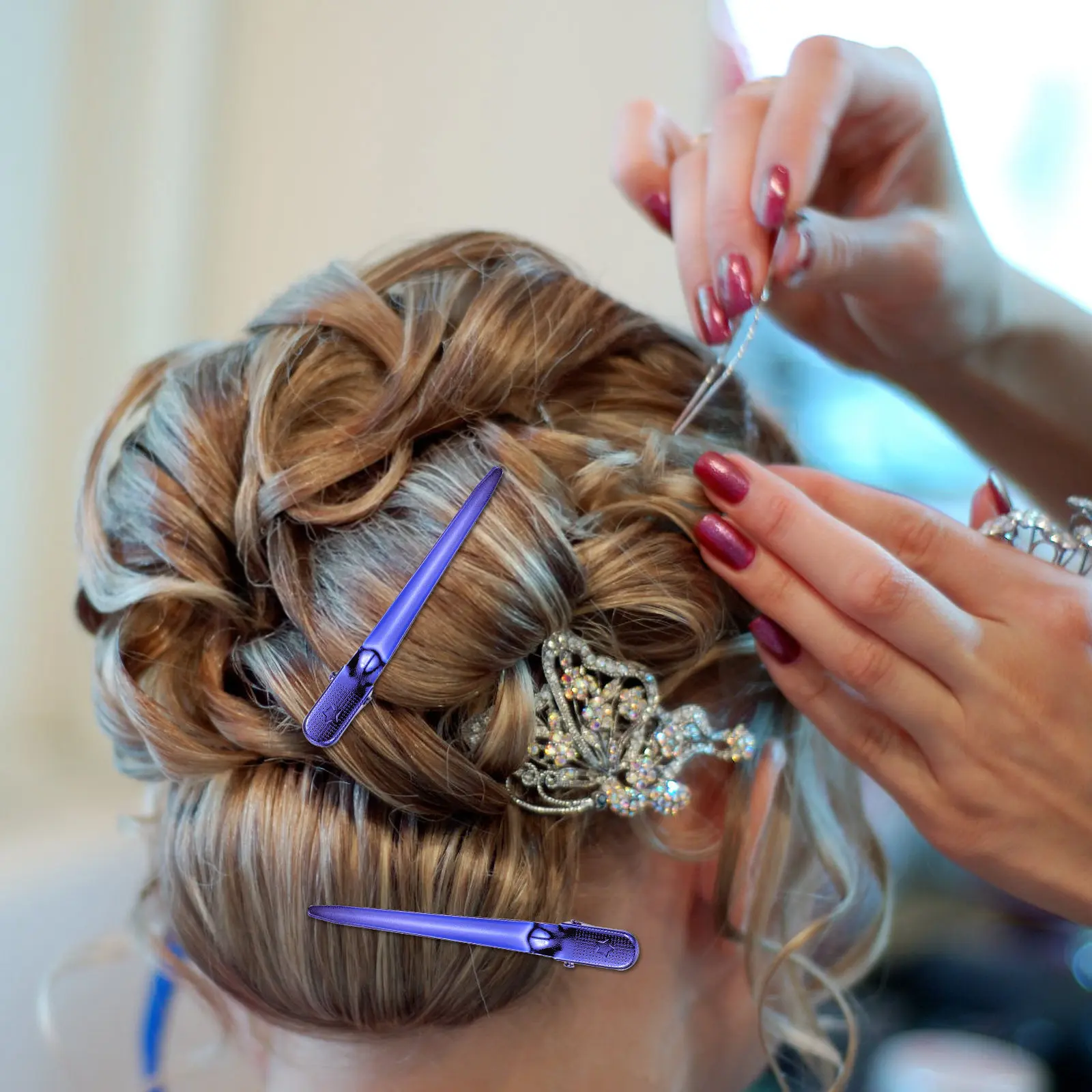 12Pcs Duckbill Clips Professional Hair Styling Clamps Strong Hold for Barber Home Shower Use Hairdressing Duckbill Clips