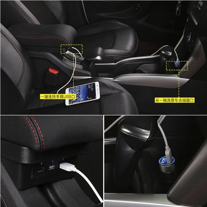 Per Peugeot 2008 scatola bracciolo 2012-2018 scatola portaoggetti per Auto con ricarica USB parti di Retrofit per Auto dettagli interni accessori