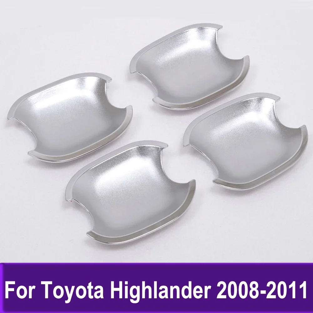 

Side Door Handle Bowl Cover Trim For Toyota Highlander 2008 2009 2010 2011 Car Sticker Accessories Chrome