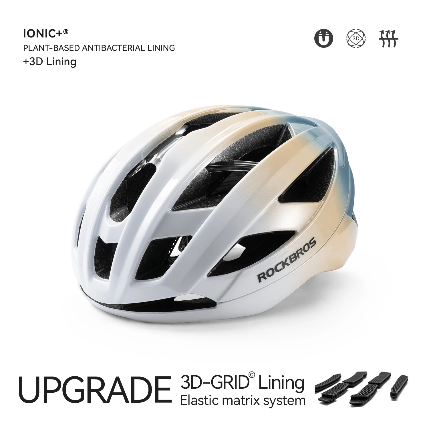 ROCKBROS Fiets helm lichtgewicht ademend antibacterieel geïntegreerd vormgegeven helm met verstelbare magnetische gespsluiting - afbeelding 1