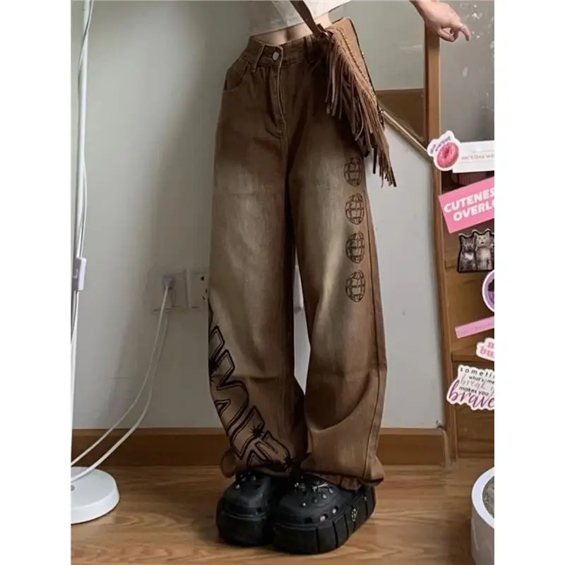 

Мужские джинсы больших размеров, прямые, винтажные, в американском стиле, для осени и зимы, плотные, 300 унций, модные, свободного кроя