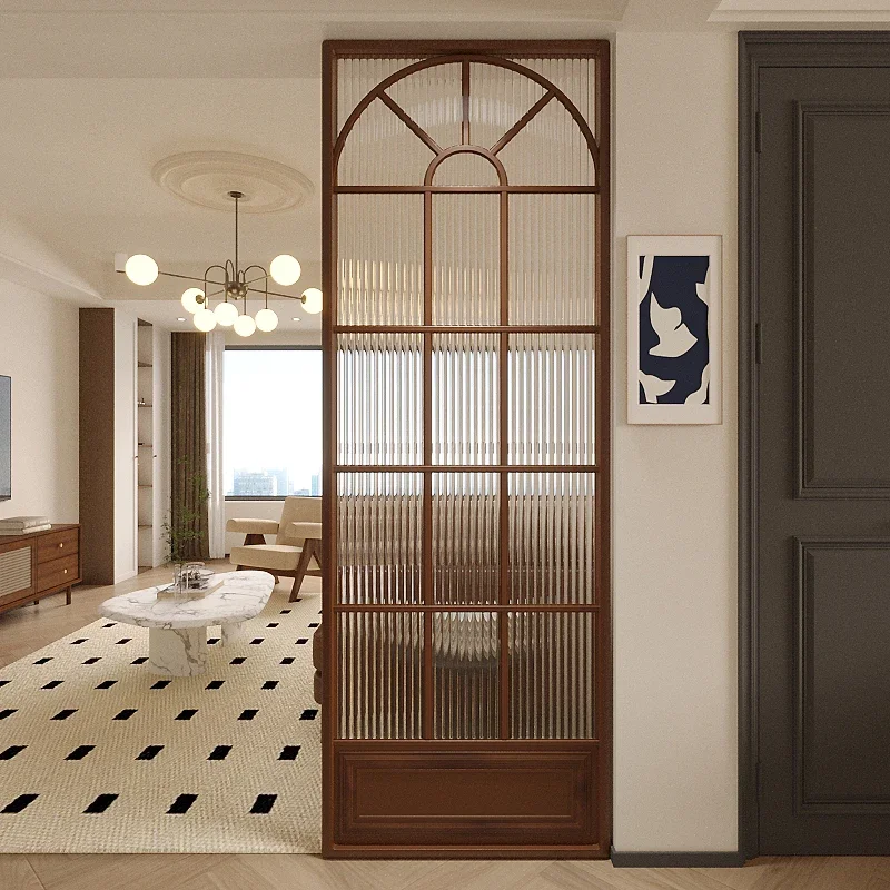 

66.French light luxury Changhong glass screen partition entrance to block household use