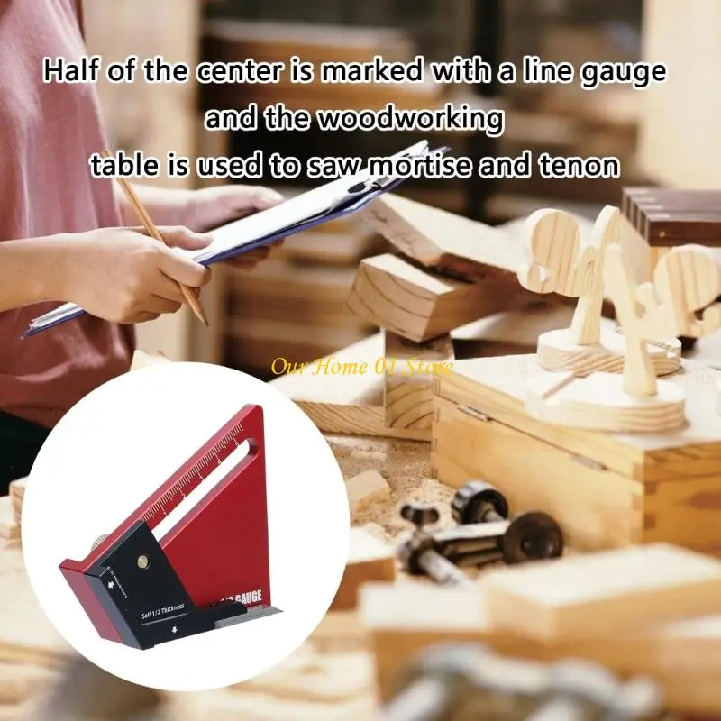 M4YC Multipurpose Workshop ارتفاع قياس حاكم توسيط للأعمال الخشبية 0-58mm النطاقات أداة قياس الألومنيوم أداة