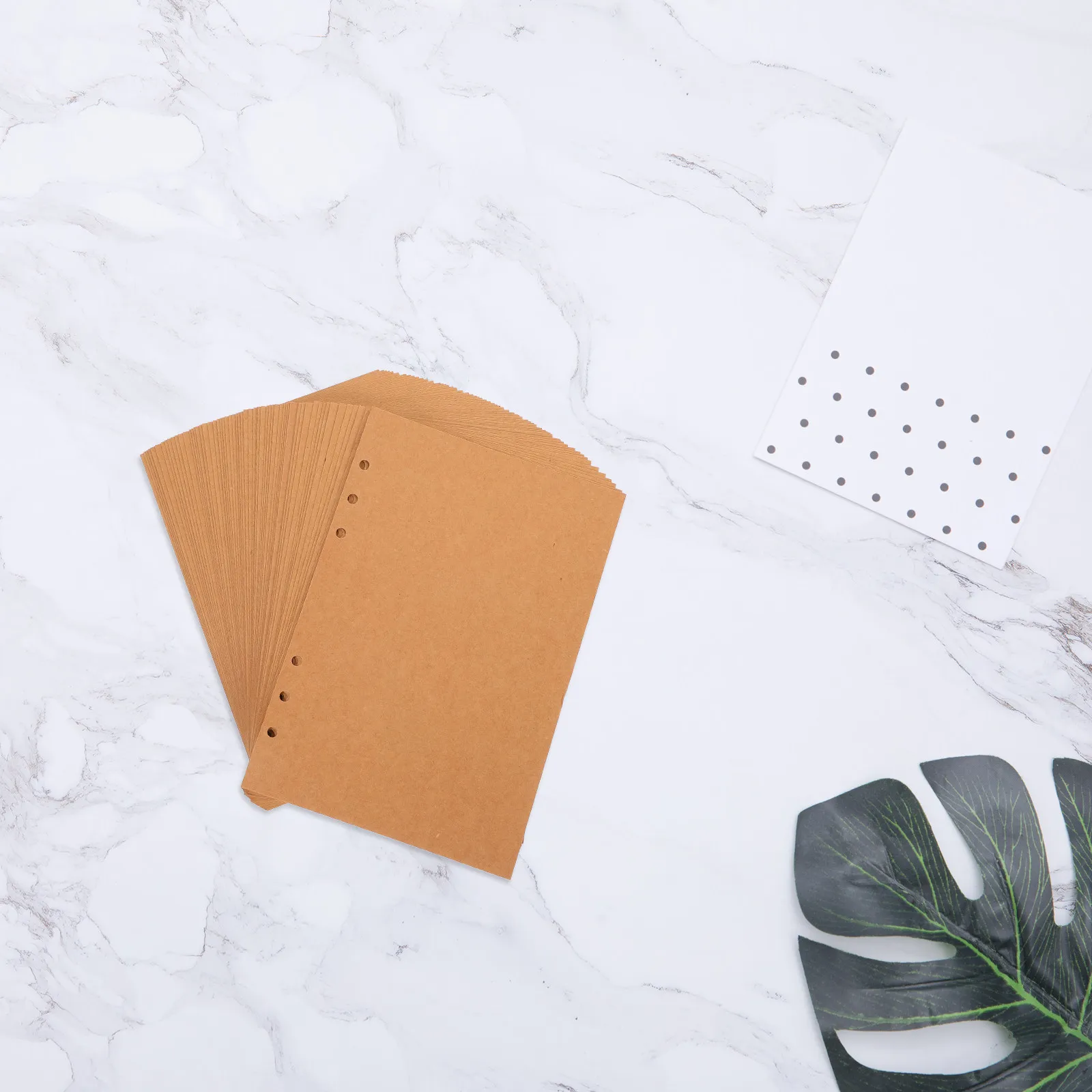 60Sheets Thick Kraft Notepad Refills for Loose Leaf Notebooks Smooth Surface Ideal for Students Artists Travel Office Binder