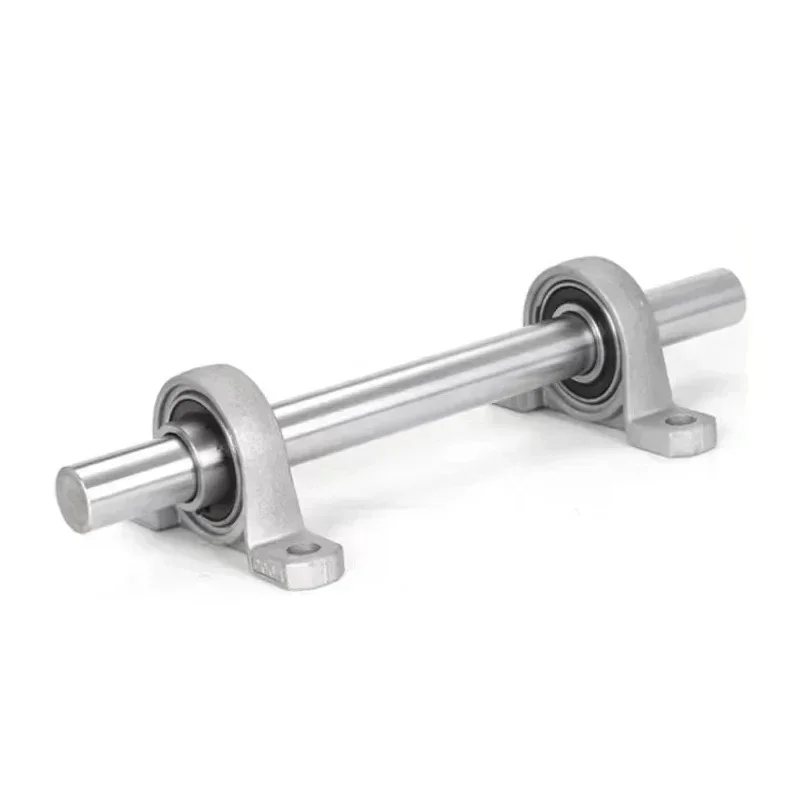 Optical Axis Linear Rail Shaft OD8/10/12/15/16/17/20mm +2PC Zinc Alloy Bore Ball Bearing Pillow Block Mounted Support KP08/KFL08
