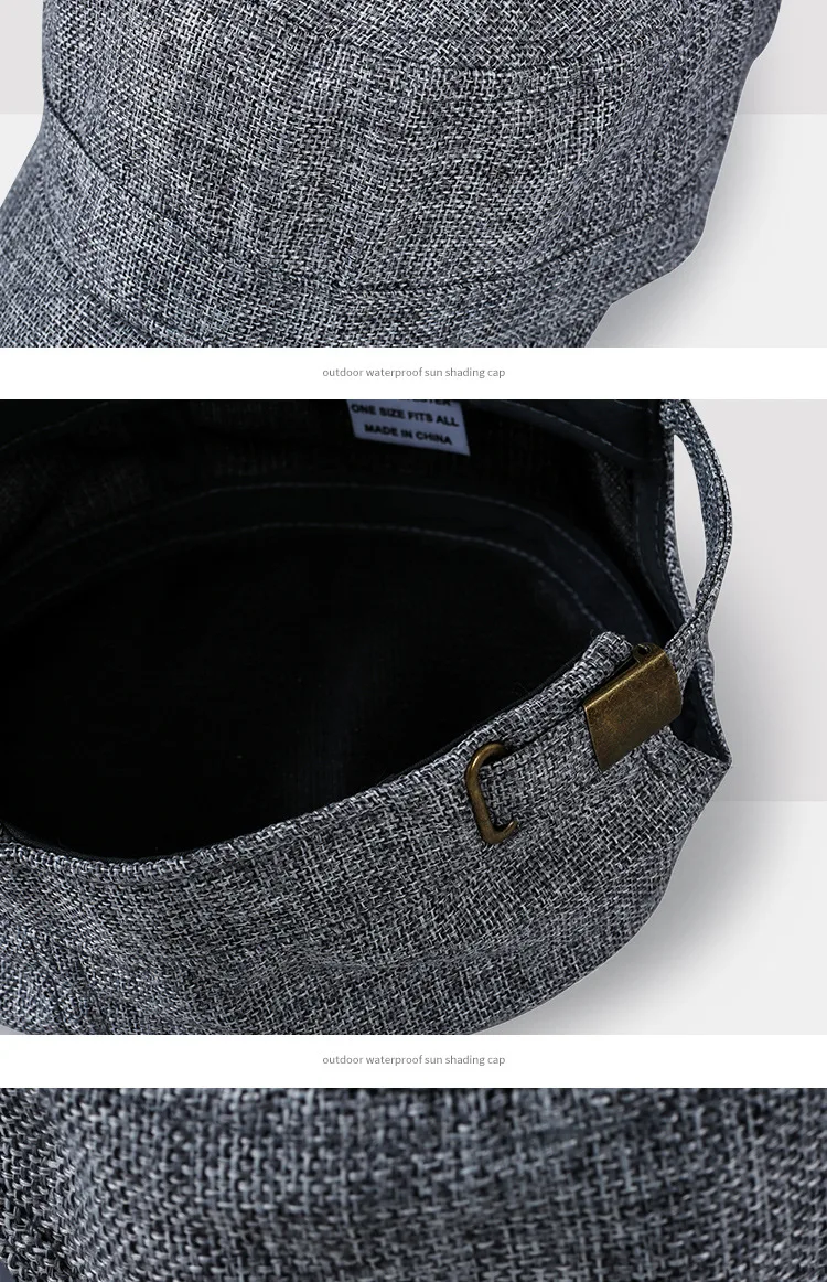 Big Head Flat Hat für Männer Frauen übergroße Plus Size Outdoor Cadet Cap 56-59cm 59-65cm Faux Leinen Basic Cadet Cap jeden Tag – Detail 8