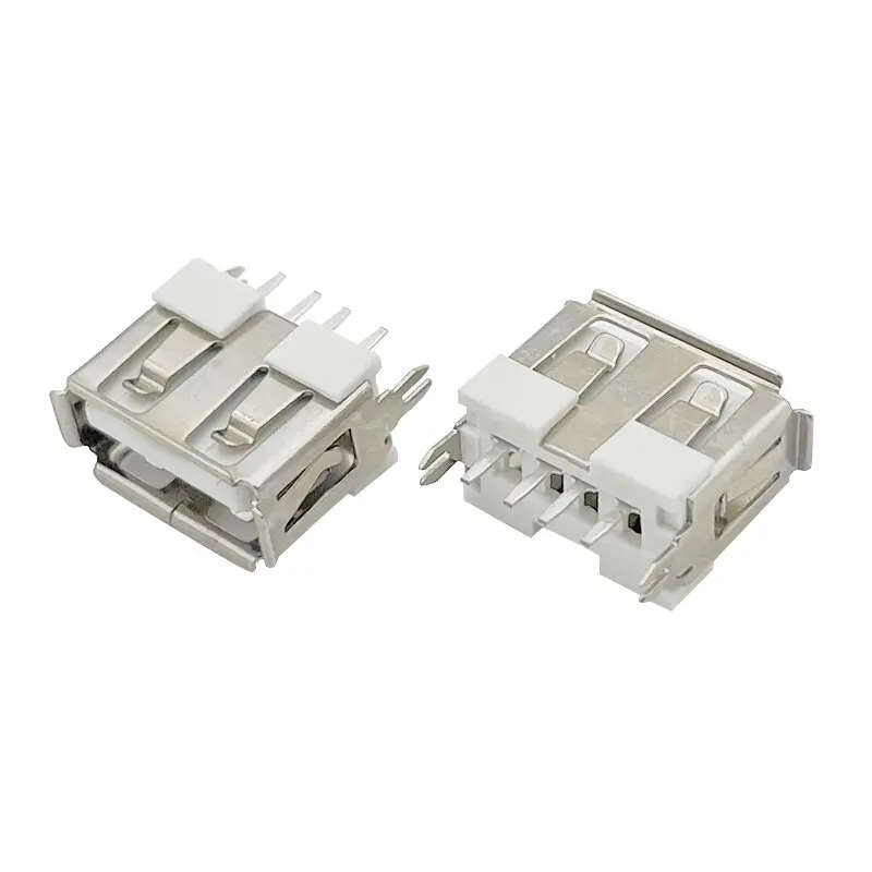 

10PCS USB2.0 Vertical A Female 10.0mm short body 180 degree DIP plug-in USB female AF in-line connector White glue