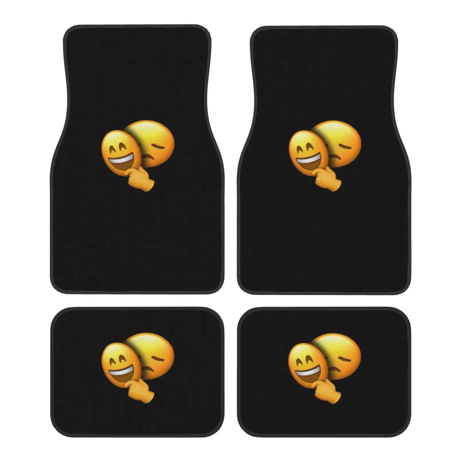 4pcs Universal Car Mats, Simple Printed Design, High-density All-season Easy Installation, Allseason Mats, Interior Car Care, St