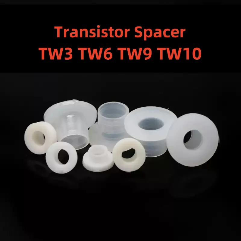 5/10/50 Uds espaciador de Transistor TW3 TW6 TW9 TW10 junta de plástico en forma de T arandela de paso cóncava convexa tapa aislada arandela de casquillo