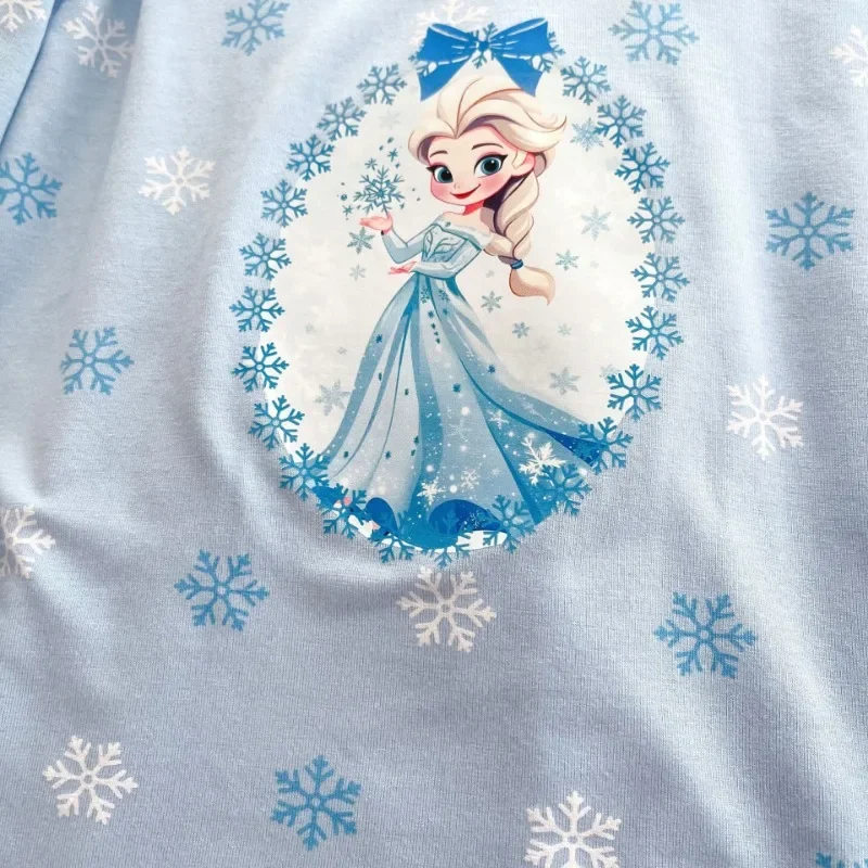 Disney Home Kleidung für Mädchen Elsa Schnee wittchen Prinzessin niedlichen Cartoon Pyjama weich gedruckt vier Jahreszeiten Langarm Hosen Geschenk