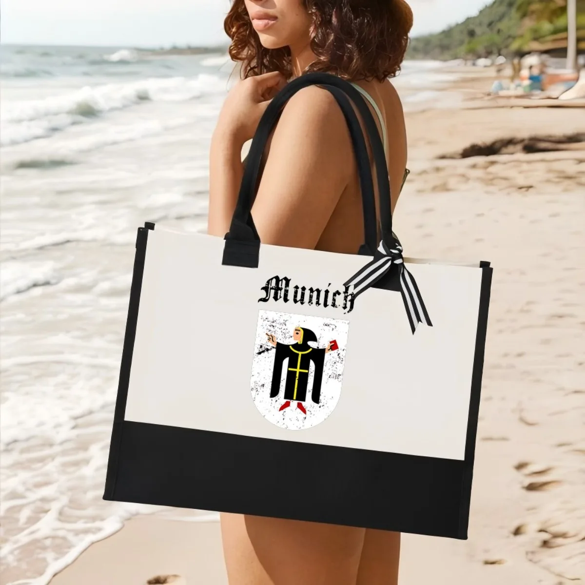 

Xoner Kindl 2026 Новое поступление, модная практичная просторная многоразовая большая сумка с узором и принтом, 2-тонная сверхпрочная большая сумка на плечо