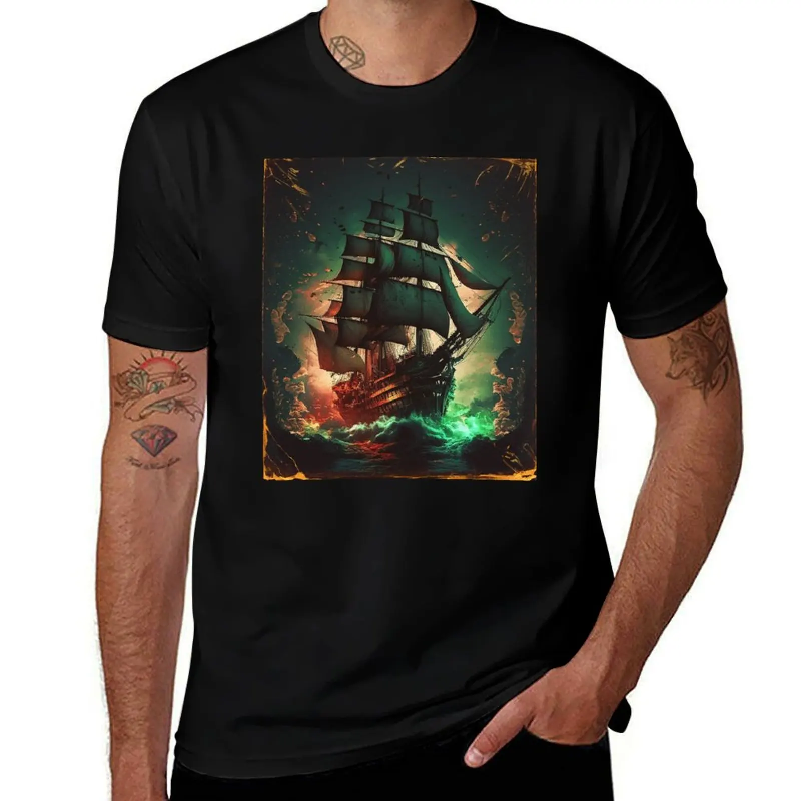 galleon ship T-Shirt man t shirt designer T-Shirt