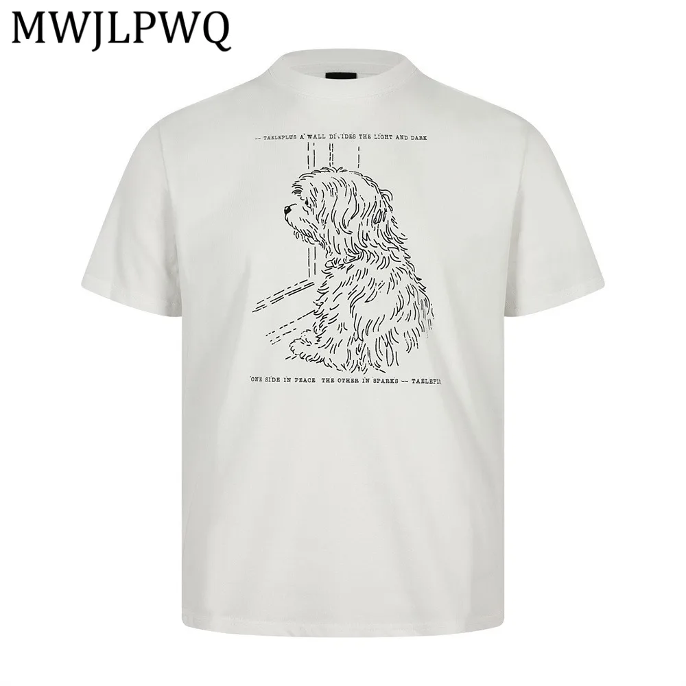 

Мужская футболка с коротким рукавом и ручной росписью MWJLPWQ, в стиле хип-хоп, уличный стиль, повседневная, свободного кроя, летняя, трендовая модель 2026 года, 14497