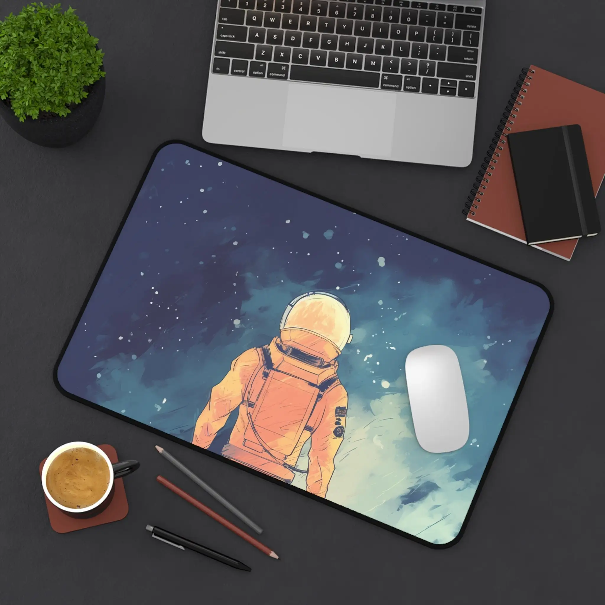 Space Comic Game Mouse Pad, Astronaut Comic Theme Table Pad, Non-Slip Waterproof Gaming Mouse Pad, Perfect Gift for Friends