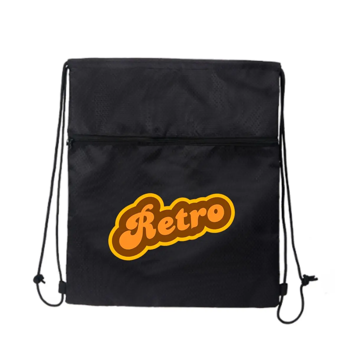 

Ретро - 70-е годы - Рюкзак с текстовым логотипом на шнурке, большая вместимость, женская и мужская одежда