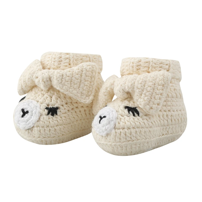 

N80C Newborn Infant Knitted Soft Soles Booties Lovely Babies Knitted Baby Shoes Sneakers Winter Socks Slippers