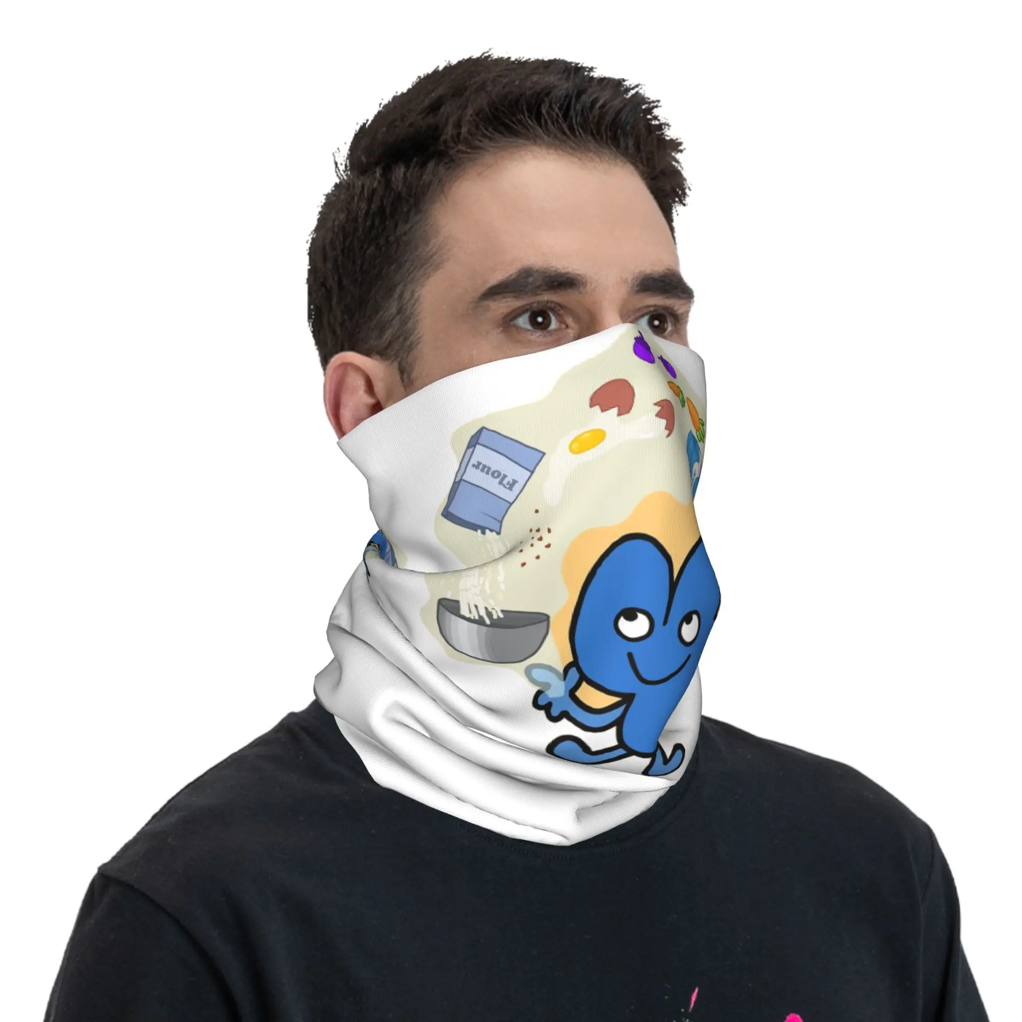 BFDI Baker Four Bandana Neck Cover Printed Face Scarf Multi-use Balaclava Hiking Fishing For Men Women Adult All Season
