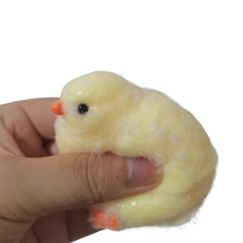 Kawaii Simulation Mini Soft Sticky Chick Flocked Super Soft Yellow Chick Finger Fidget Toy Cute Kids Girl Birthday Squishy Gift