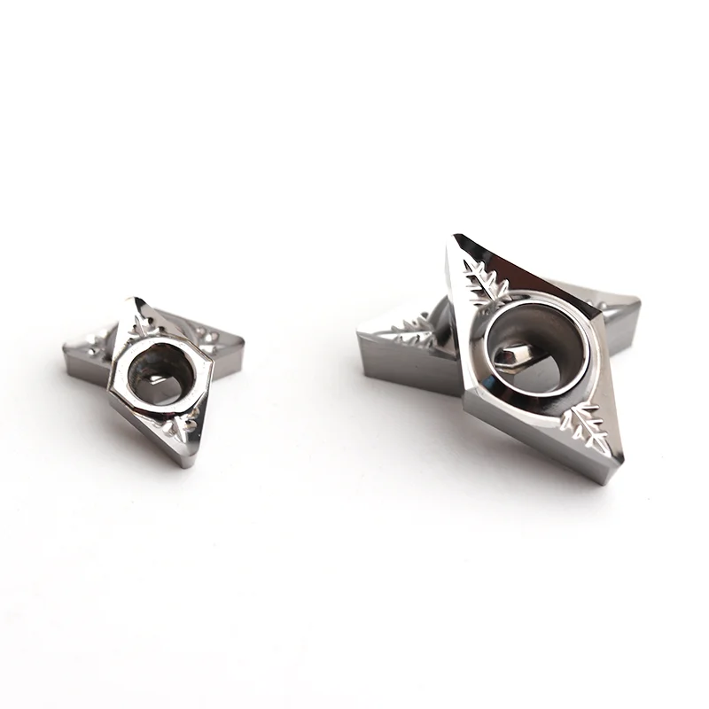 10PCS DCGT070202 DCGT070204 DCGT11T302 DCGT11T304 DCGT11T308 AK H01 카바이드 인서트 알루미늄 용 CNC 선반 커터 터닝 도구