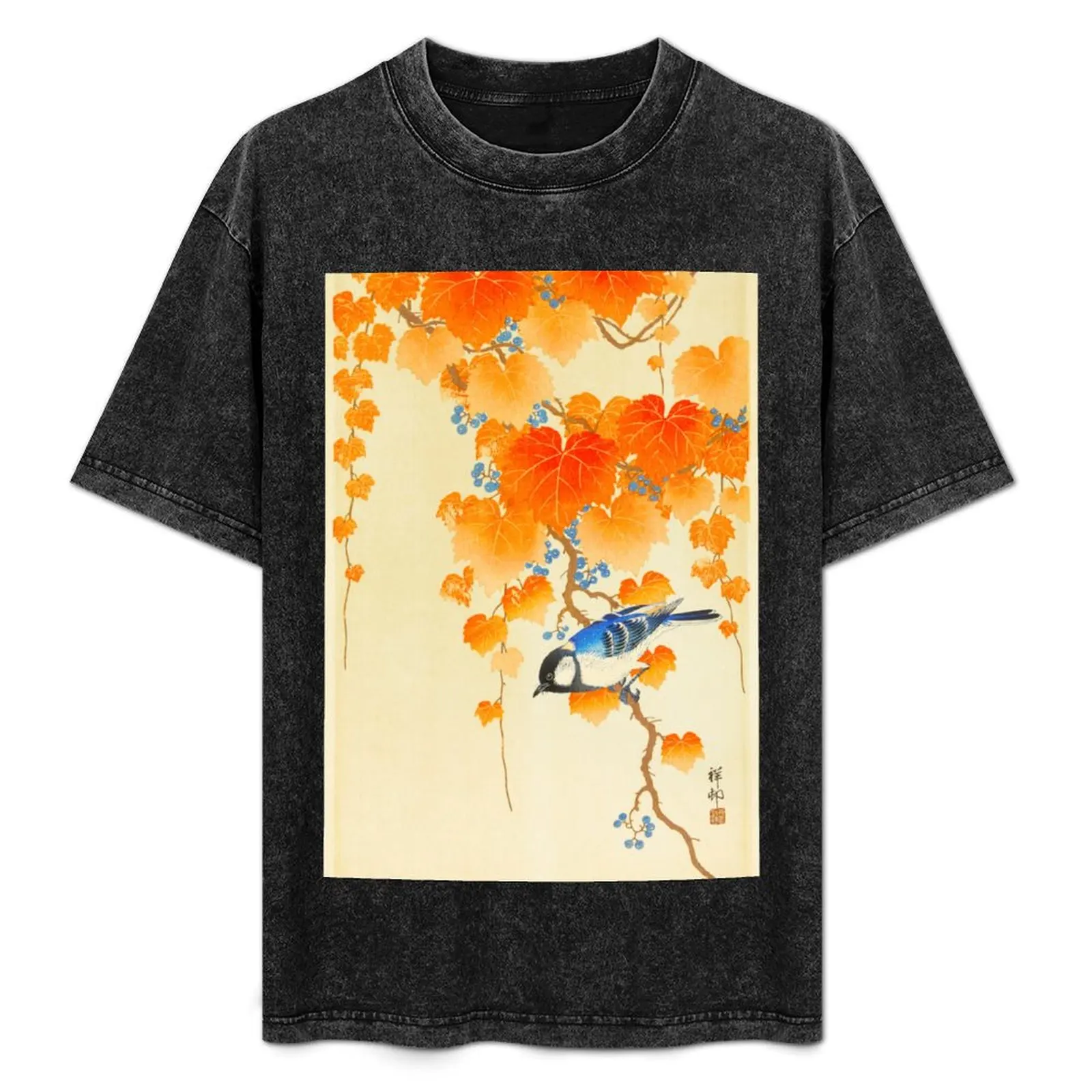 OHARA KOSON HD - Great tit on paulownia branch (1925 - 1936) T-Shirt man t shirt luxury clothes men