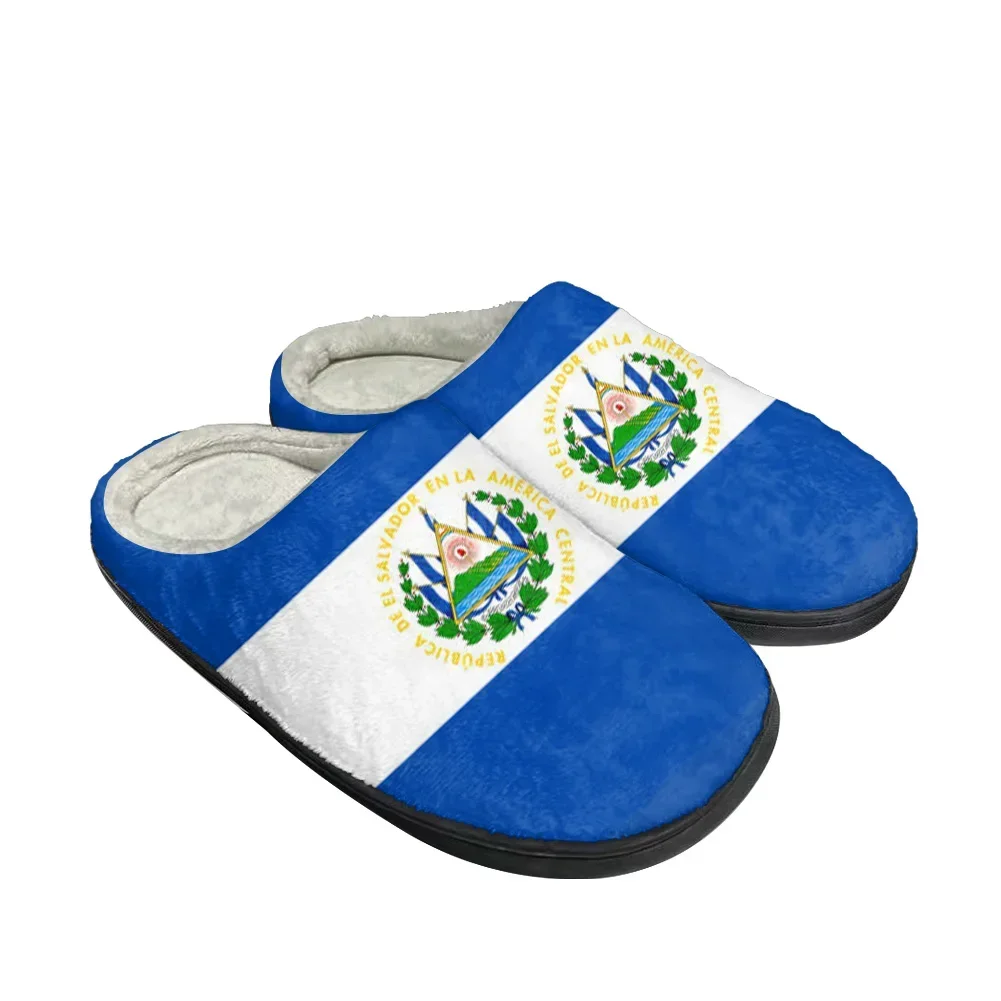 Hot El Salvador Flag Fashion Cotton Custom Slippers Mens Women Teenager Plush Casual Keep Warm Shoes Thermal Comfortable Slipper