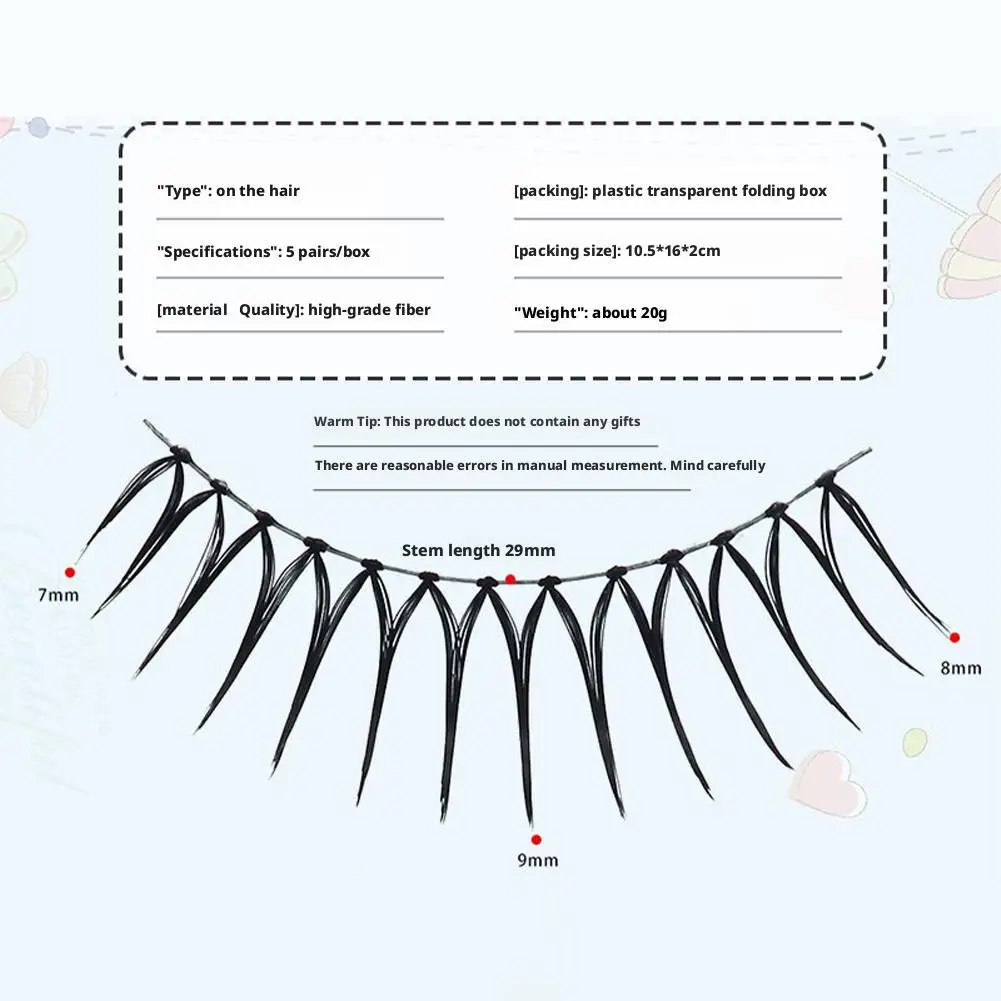 Valse Wimpers U-vorm Volledige Strip Wimpers Piekerige Wimpers Natuurlijke Look Nep Wimpers Voor Vrouw Zwarte Valse Wimpers