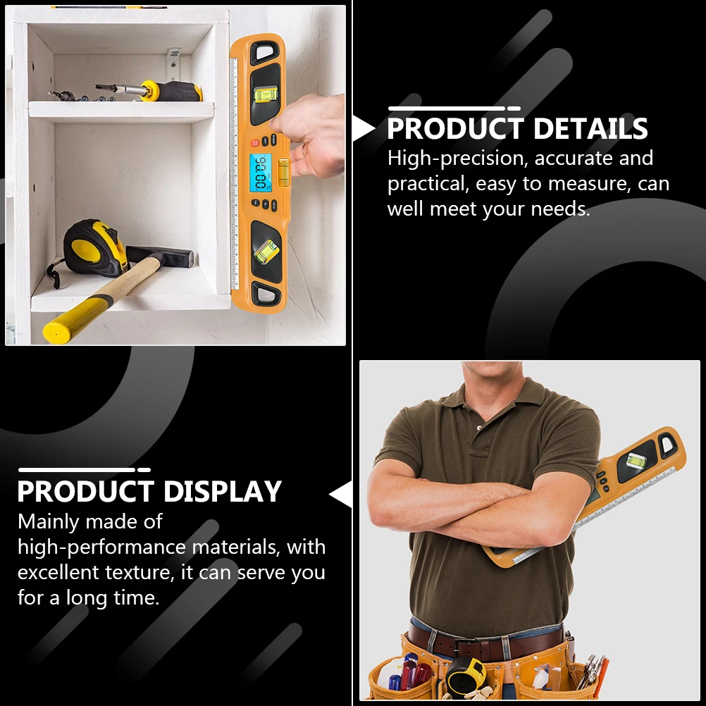 Backlit Level Ruler High Precision Portable Bubble Balance Tool for Home Industrial Measurement Accurate Electronic Horizontal