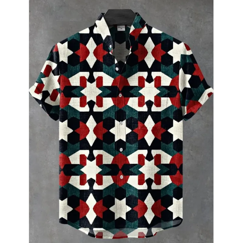 

Летняя модная мужская льняная рубашка с короткими рукавами и пуговицами с принтом кокосовой пальмы, повседневная пляжная мусульманская мужская одежда Camisa Hawaiana Hombre