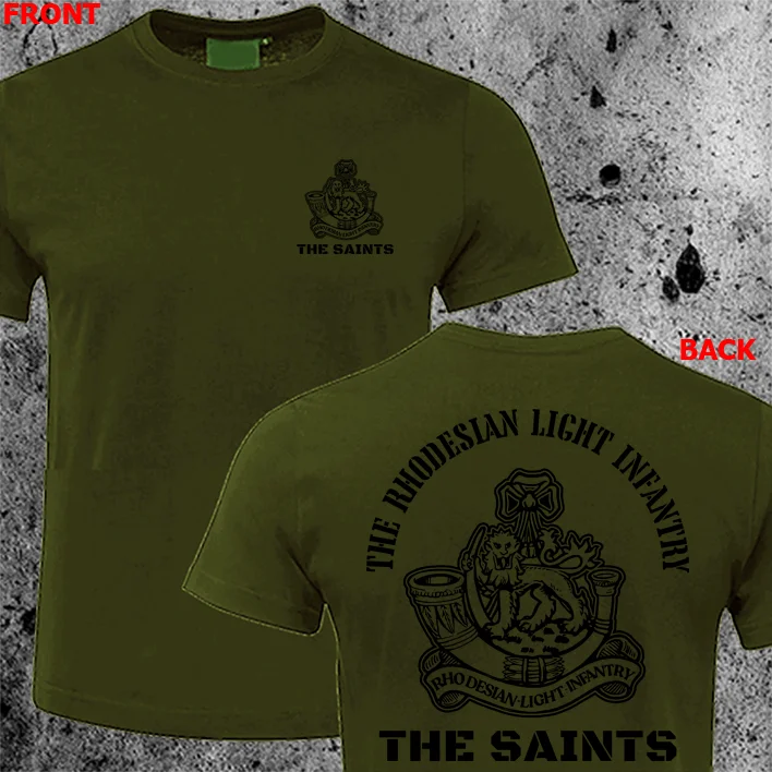 Commando Rhodesian Light Infantry War Army Military T-shirt Short Sleeve Casual Shirts