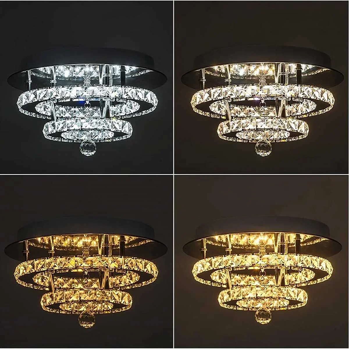 30cm Crystal Dimmable LED Ceiling Light With Remote Control Hallyway  Lamps Indoor Lighting Fixture Home 165V-265V