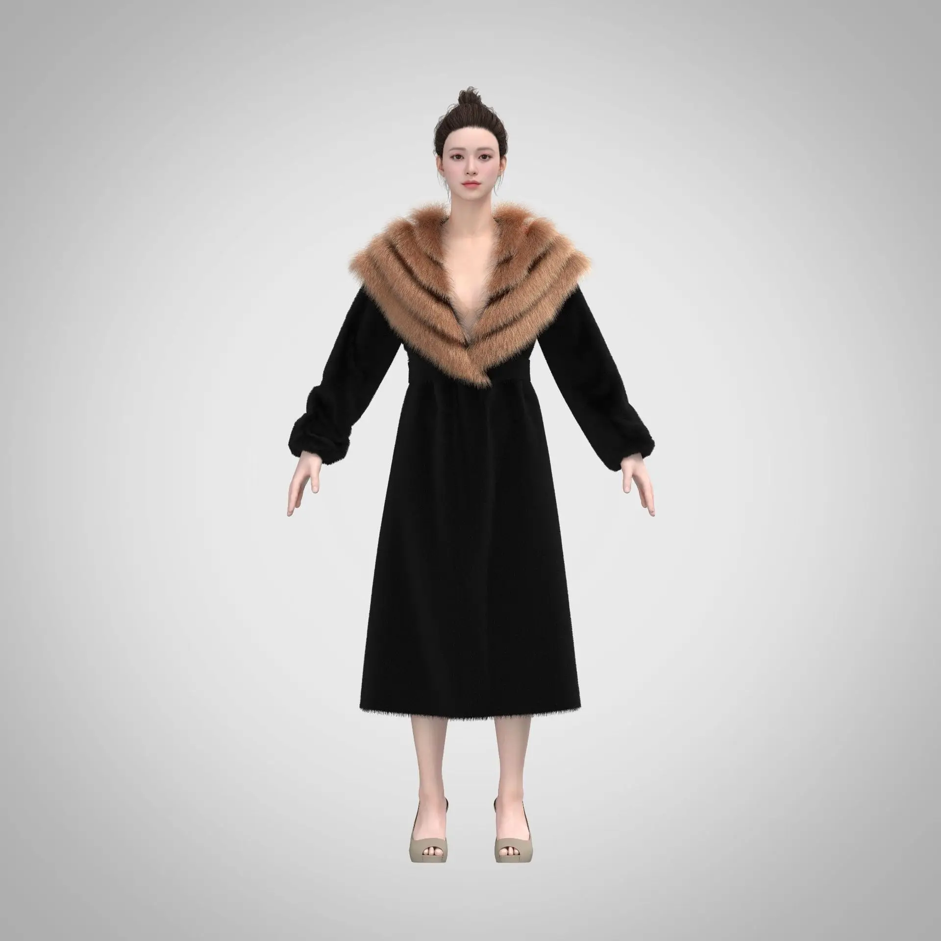 

Женская накидка с меховым воротником, толстая теплая верхняя одежда из искусственной норки, модная осенне-зимняя женская одежда