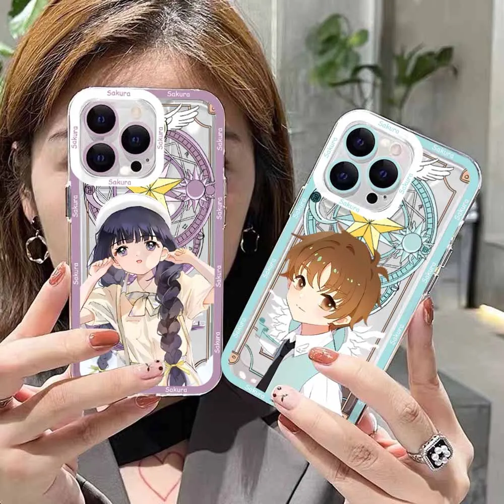 Kawaii Cardcaptor Sakura Phone Case For Samsung S24 S23 S22 S21 S20 S10 FE Note20 Note10 Plus Ultra Lite 5G Clear Soft TPU Cover