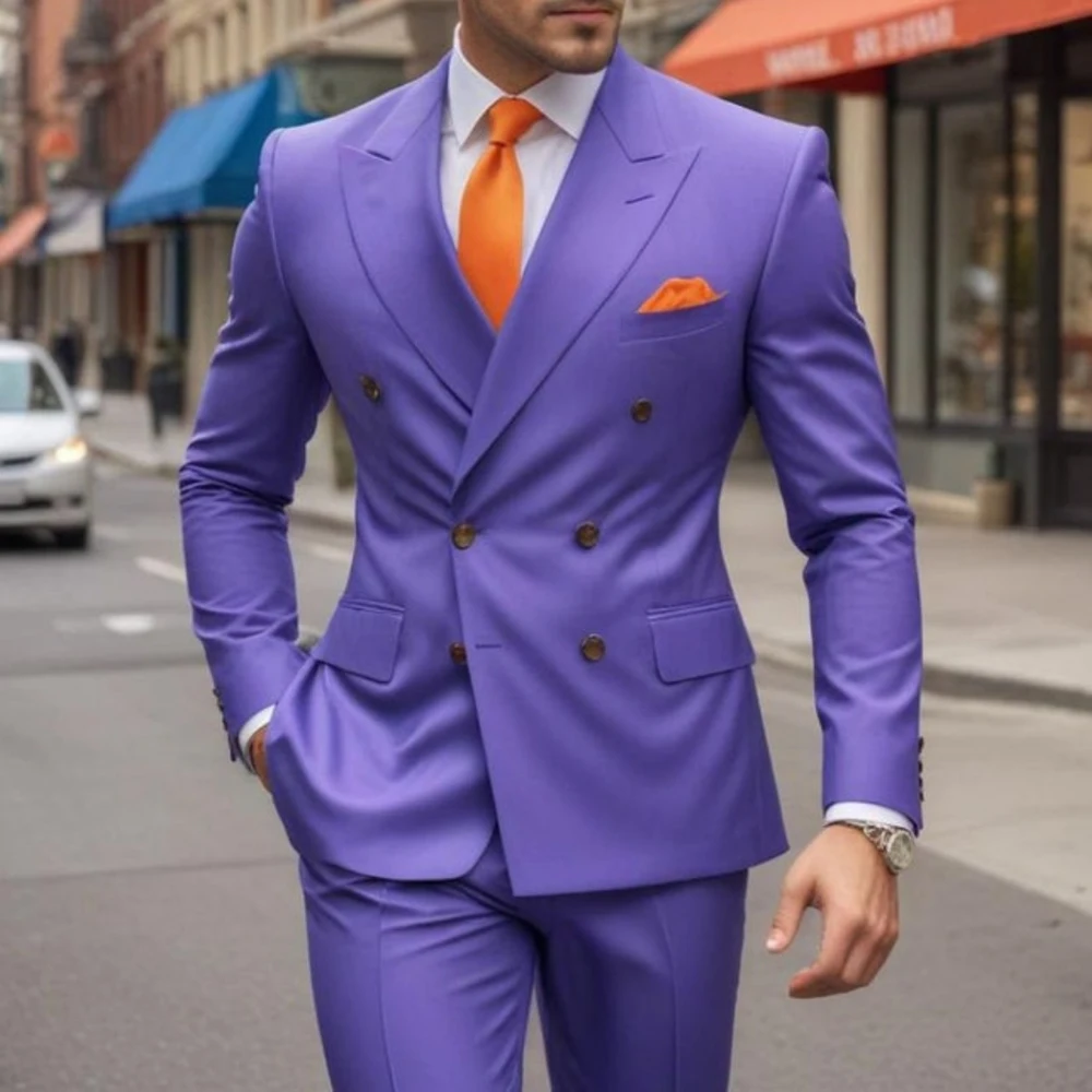 Costumes à double boutonnage pour hommes, blazer 2 pièces, veste et pantalon, revers Patricia, document solide, occasion formelle, Rhde fin d'année, haute qualité, 2024, 2024