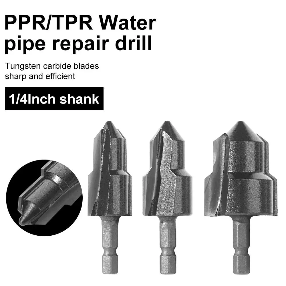 

Hexagon Shank PPR Lifting Stepped Drill Bit Punch Plumber Full Open Process Water Pipe Expansion Drill 20/25/32mm Alloy