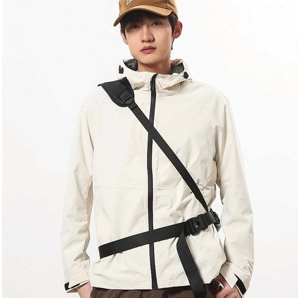 مقاوم للماء الرياضة في الهواء الطلق حقيبة صدر للرجال قابل للتعديل النمط الياباني النايلون حقيبة كروسبودي سعة كبيرة التنقل حقيبة كتف رجالية