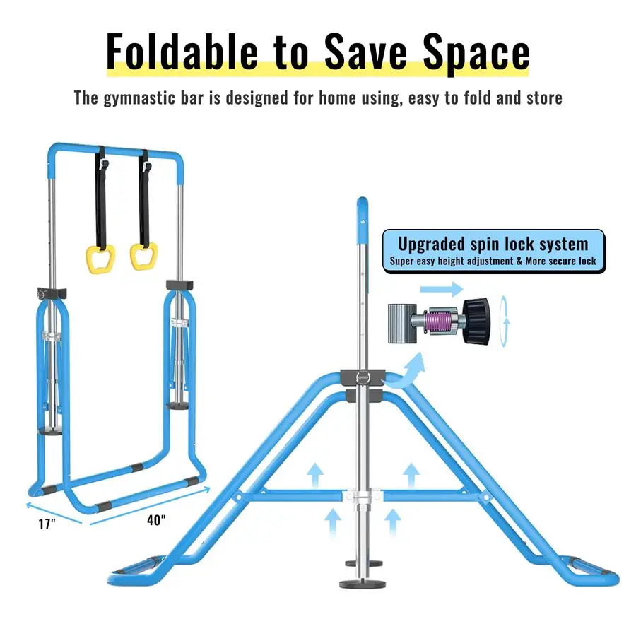 معدات الجمباز بار الجمباز للمنزل ارتفاع قابل للتعديل شريط تدريب الجمباز أشياء الجمباز للفتيات بعمر 37 عامًا #4