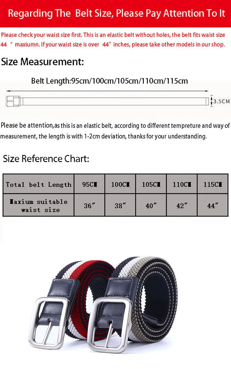 2023 doppelseitig geflochtener elastischer Gürtel Premium-Mode accessoires Stretch-Stoff Golf leder für Herren silberne Schnalle – Detail 1