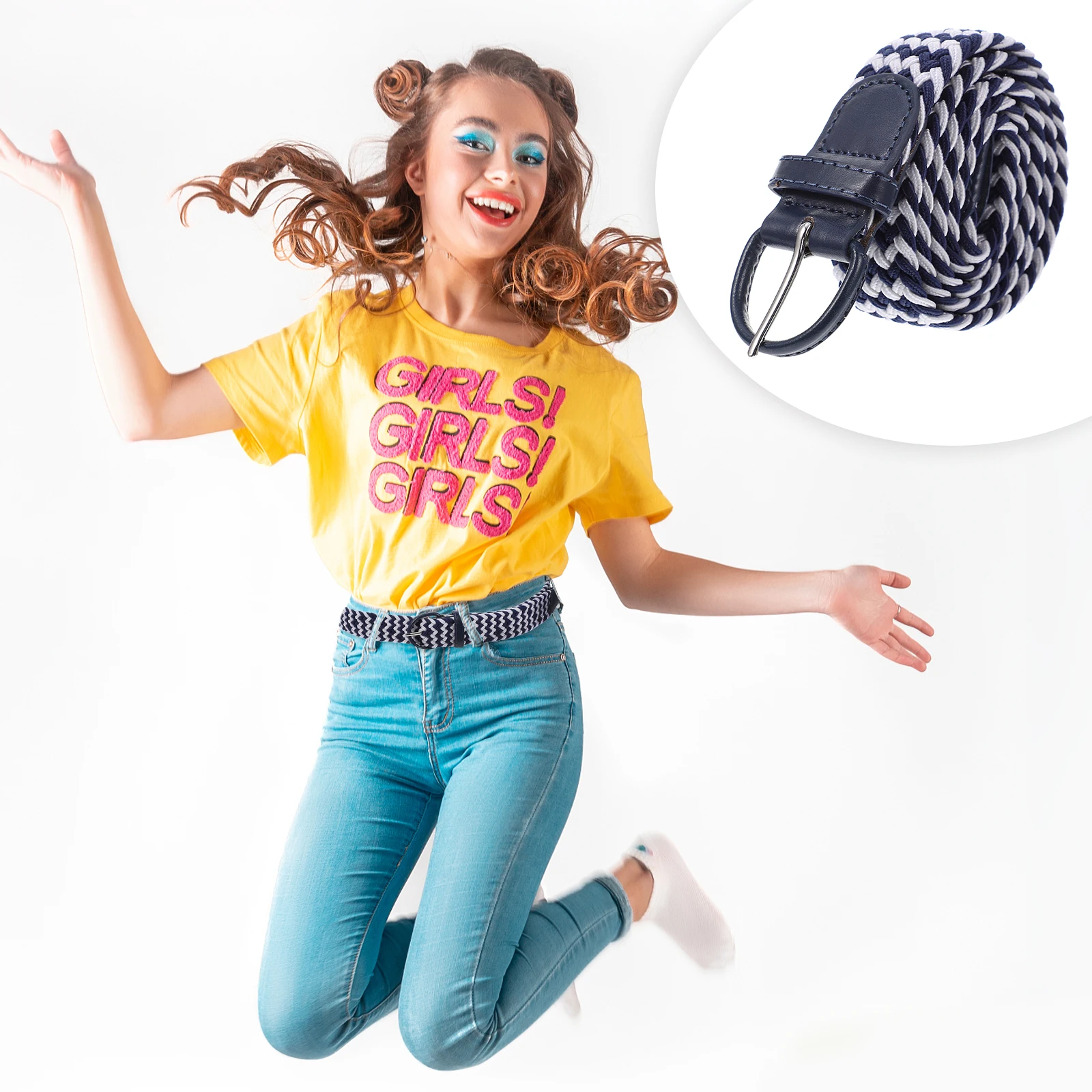 

Elastic Belt Woven Stylish Unisex Vintage Decorative Waist Women Men Daily Banquet Party Use Non Fading Durable