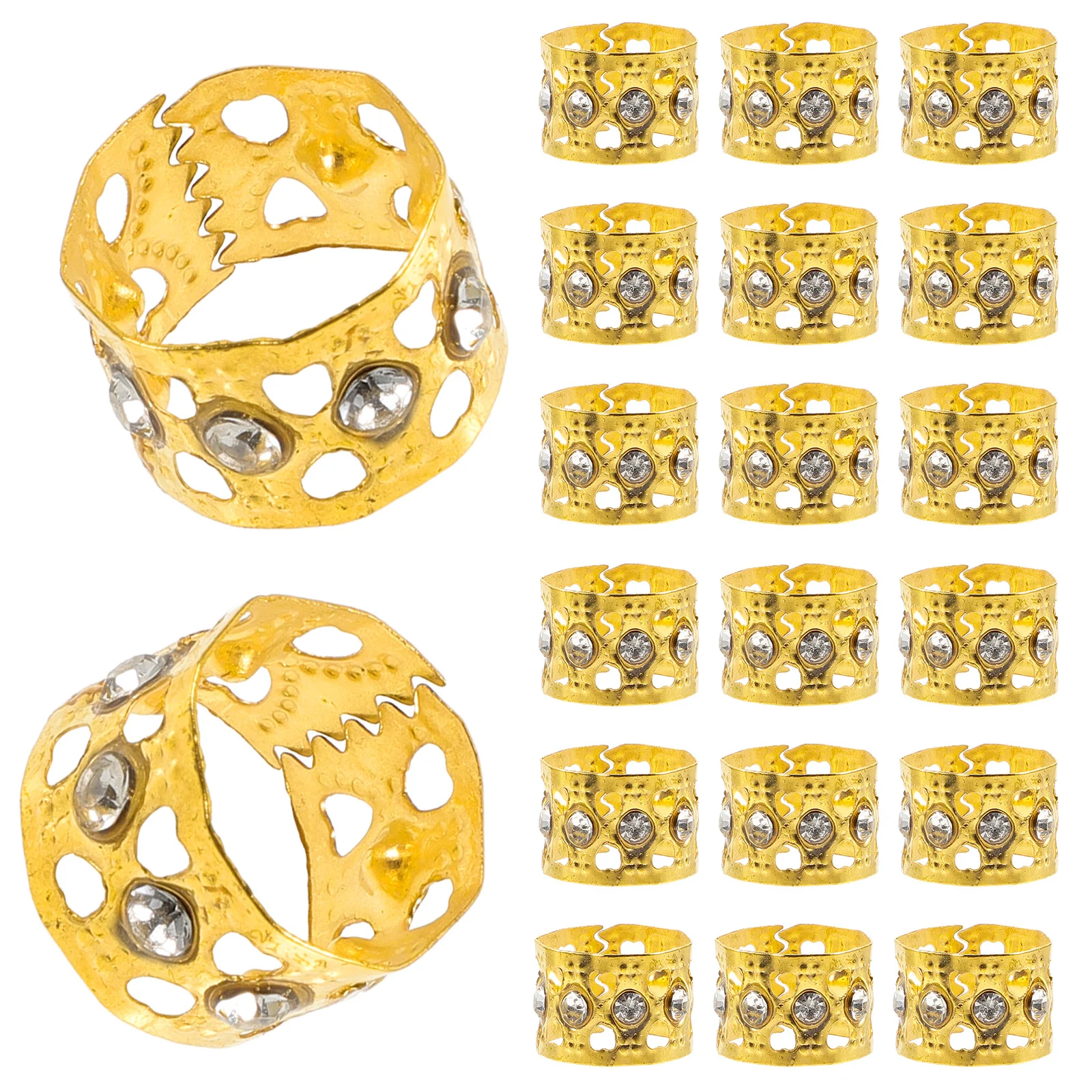 

50 Pcs Hair Braiding Tools Jewelry for Braids Accessories Accessory Dreadlock Extensions Golden Rings Cuffs