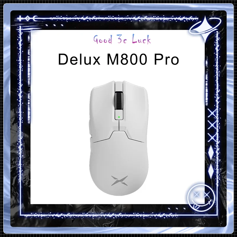 Delux M800 Wireless Gaming Mouse Tri-Mode Ergonomic Lightweight Mouse With Charging Dock + 8k Receiver 26000dpi Fps Gaming