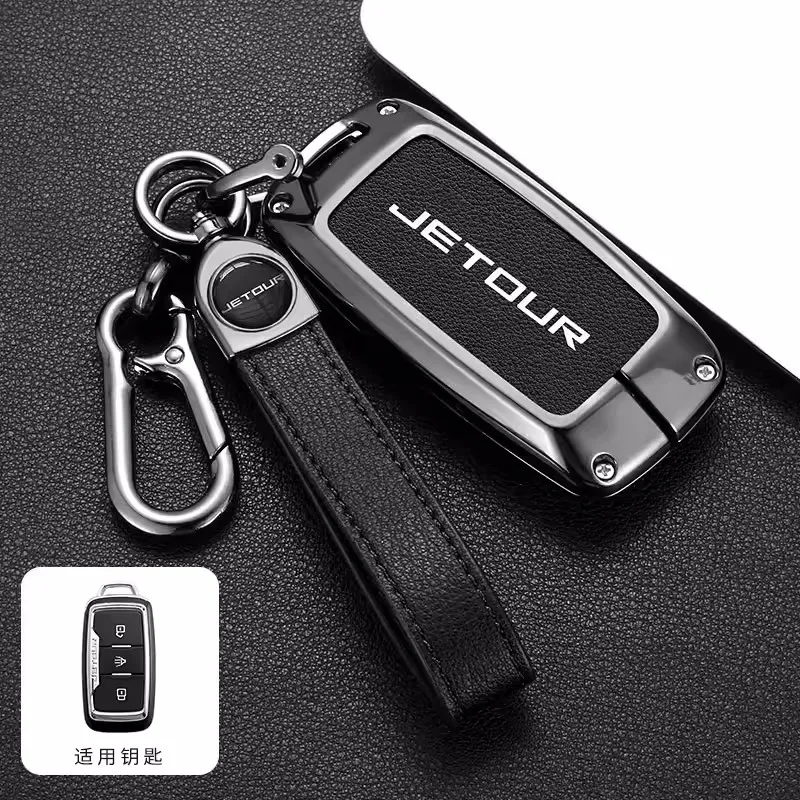 

Leather Car Key Fob Cover Case Shell Keychain For Chery Jetour X70 X90 X95 X70S X70M Cowin X3 X5 K60 2020 2021 2022 Accessories