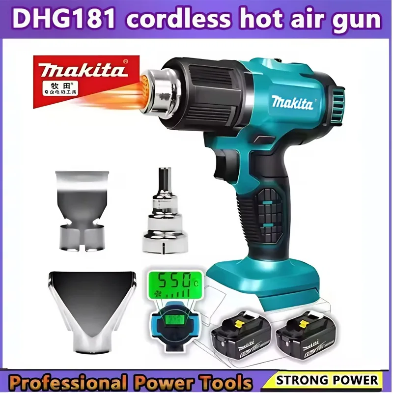 

2026 New DHG181Makita 550°C Temperature Control Heat Gun 18V Cordless Handheld Hot Air Gun With LED Display Solderin