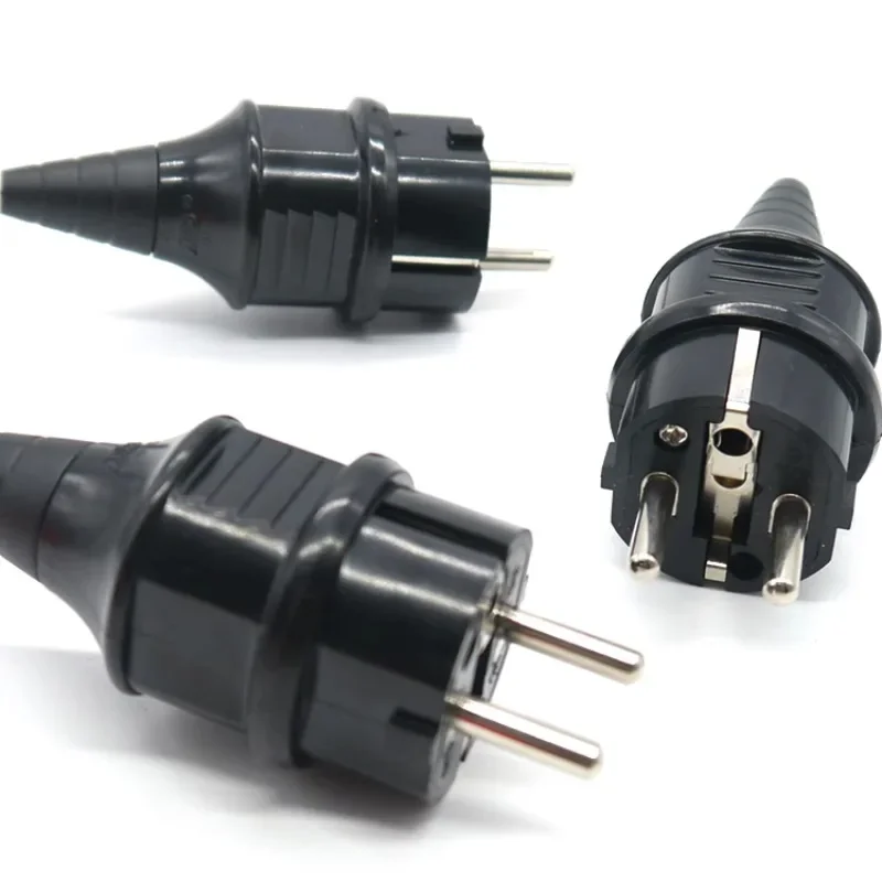 5pcs European Standard High Power 16A German and Korean European Standard French European Wiring Plug 16A250V Two-pin Round Plug