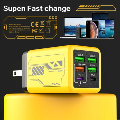 240W 6-Port USB-C PD Fast Charger for iPhone and Samsung — внешний вид товара