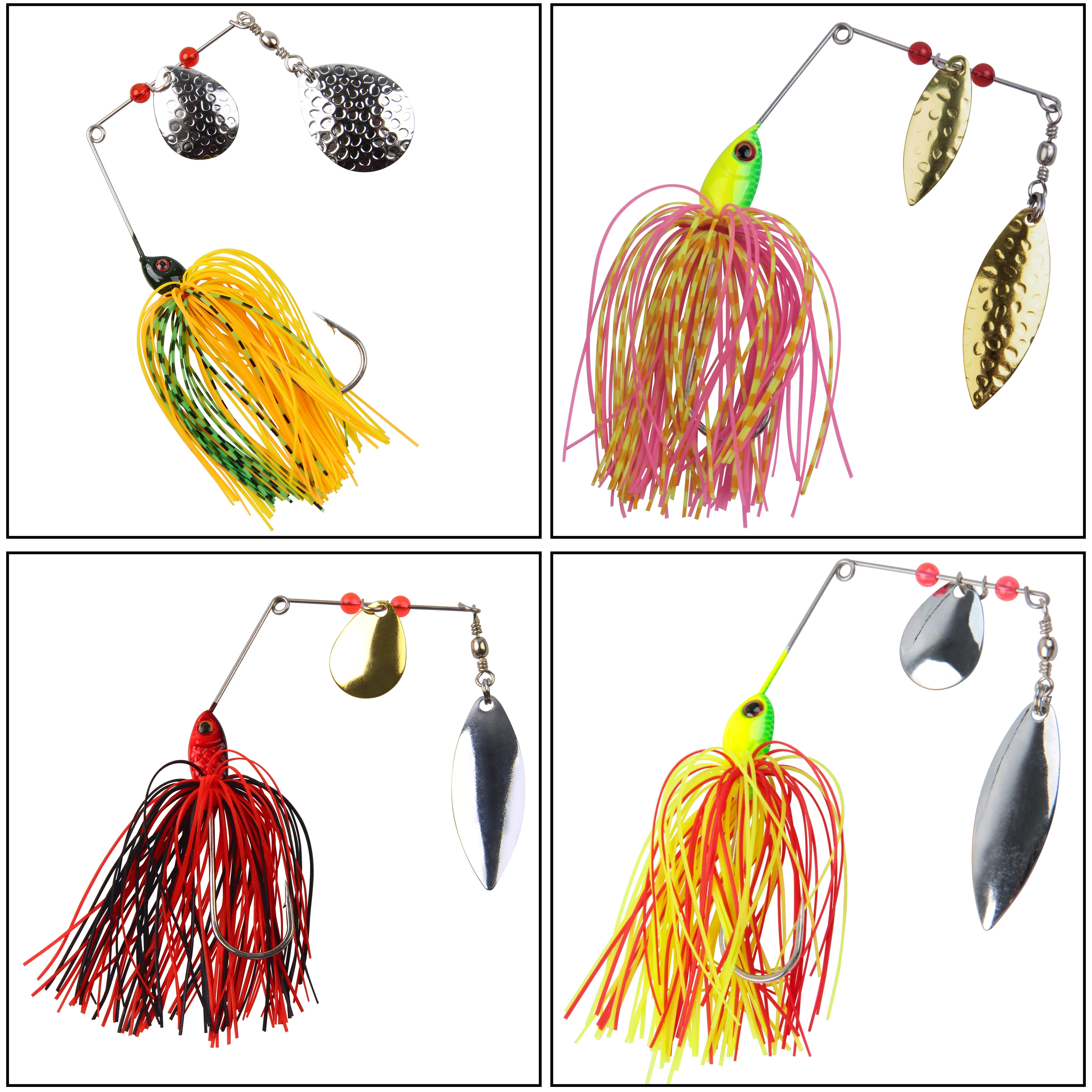 10 cuchillas giratorias de Metal de sauce Colorado de piezas, señuelo de cuchara de pesca de fácil giro para Spinnerbait Buzzbait, señuelo de lubina