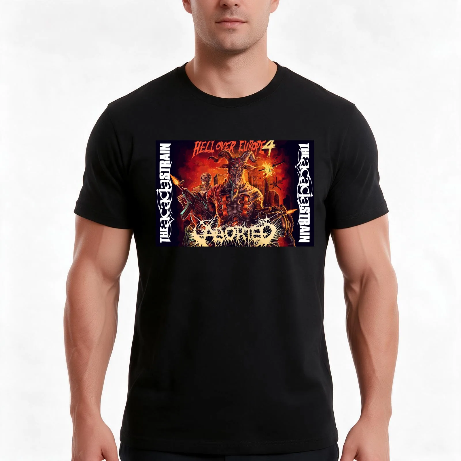 The Acacia Strain Art T-Shirt, Summer Casual Cotton Tee, Oversized Streetwear Tops, Vintage Graphic Print, Unisex Men Women