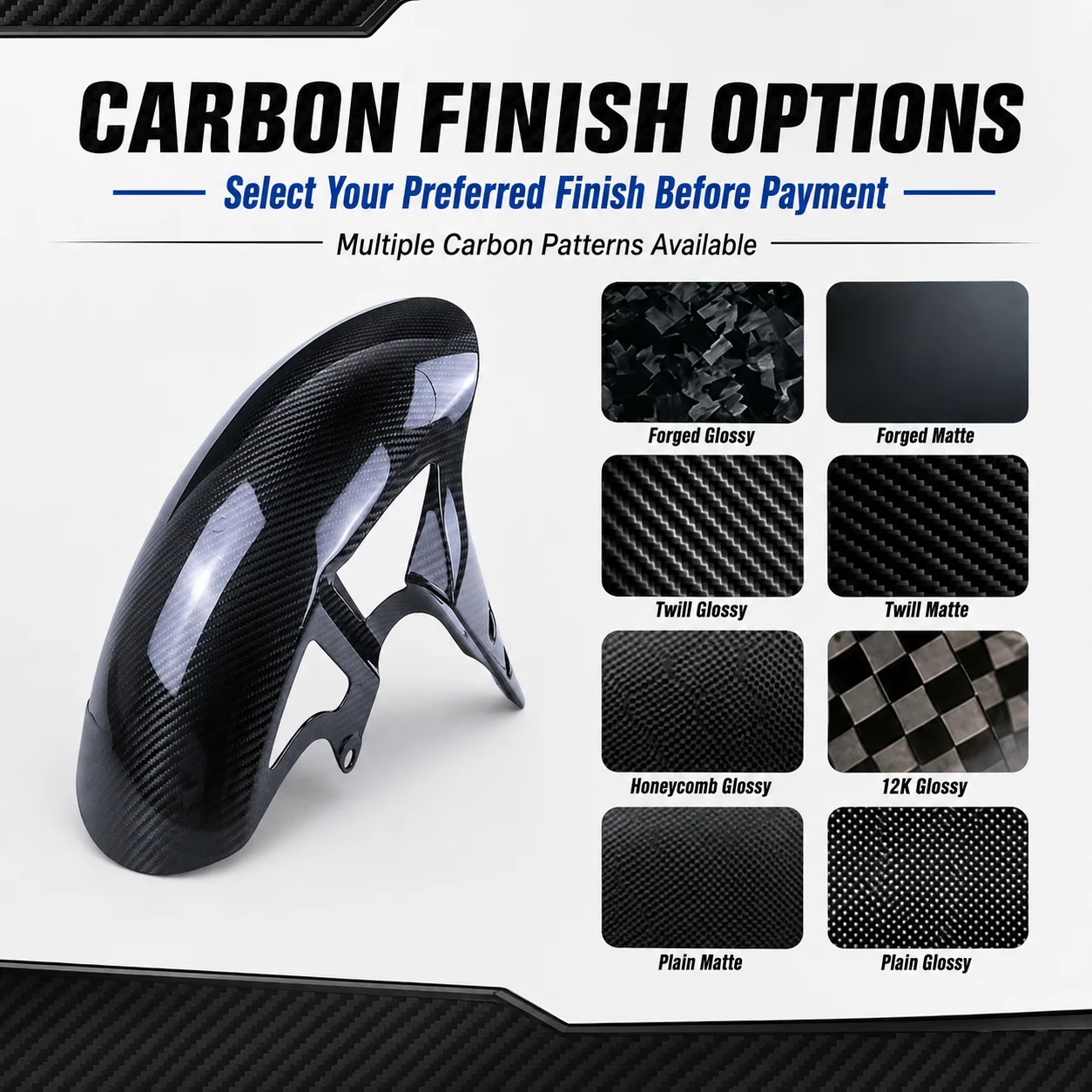 Fairing Kits 100% 3K Dry Carbon Front Fender Side Panel Tail Cover for Yamaha YZF R6 2017 2018 2019 2020 2021 2022 2023 2024 view 5