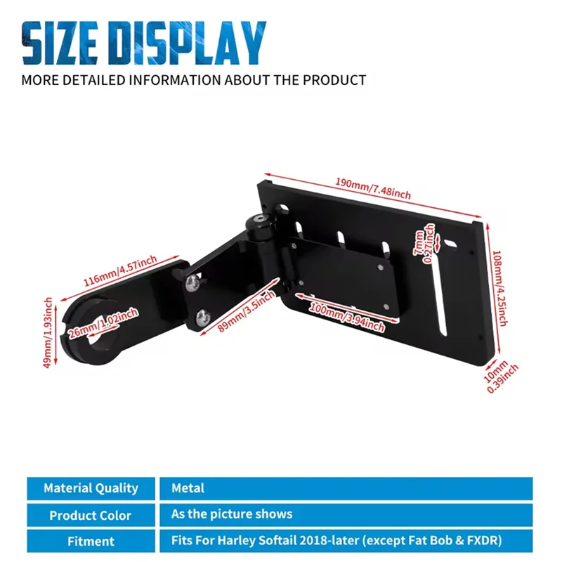 

Rear Side Mount License Plate Bracket Support Holder For Softail Fat Boy Breakout FXBB FLFB 2018-Up Motorcycle