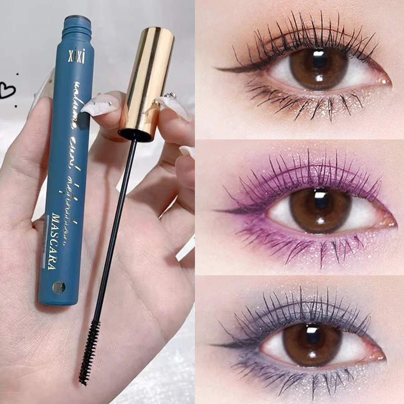 Colorful Mascara Lengthens Eyelashes Extra Volume Waterproof Natural Lashes Quick-drying Blue Mascara Female Makeup Cosmetics